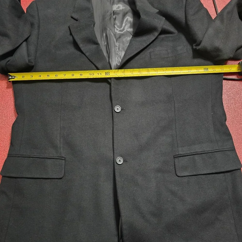 Club Room Wool‎ Silk Cashmere Blazer 48L Black Quiet Luxury Office Old Money